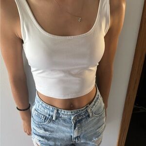 CROPPED TANK- white, size S